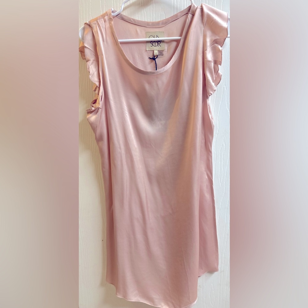 NWT Chaser Silky Fluttered Sleeve HiLo Shirttail Dress - Picture 2 of 6